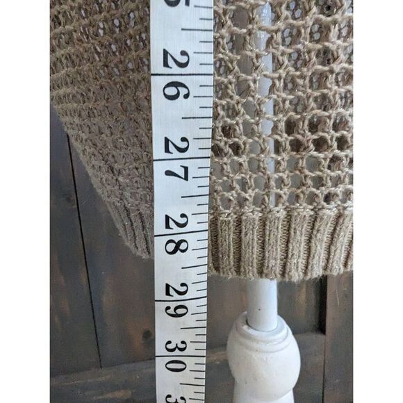 Tommy Bahama Women's Open Knit Boat Neck Sheer Pullover Tunic Sweater Tan Small - Picture 7 of 8